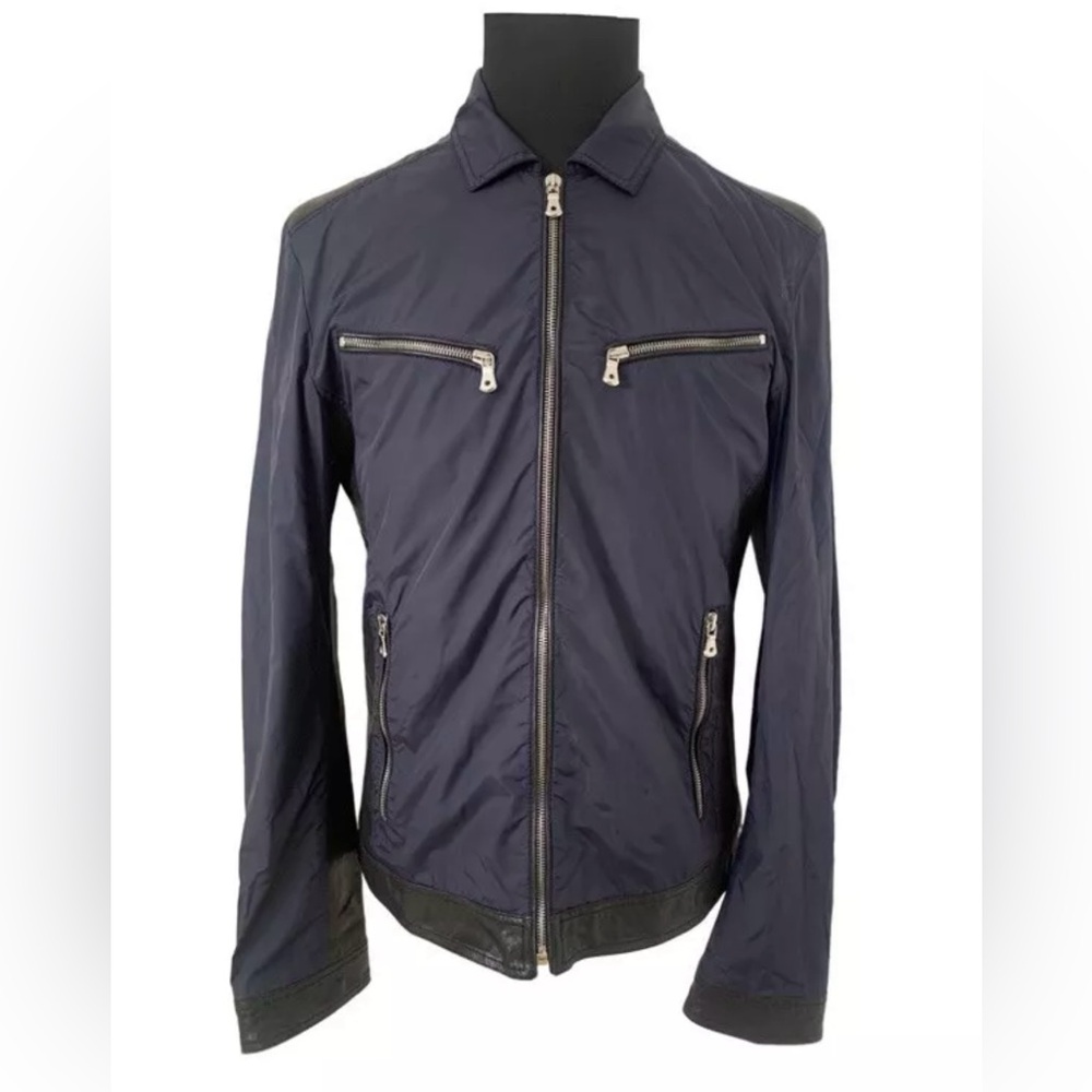 DOLCE & GABBANA Men’s Jacket Leather Accents PURE LUXURY 48 IT Made In Italy